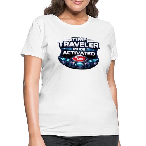 Time Traveler Mode – Futuristic Neon Sci-Fi Tee - Women's T-Shirt