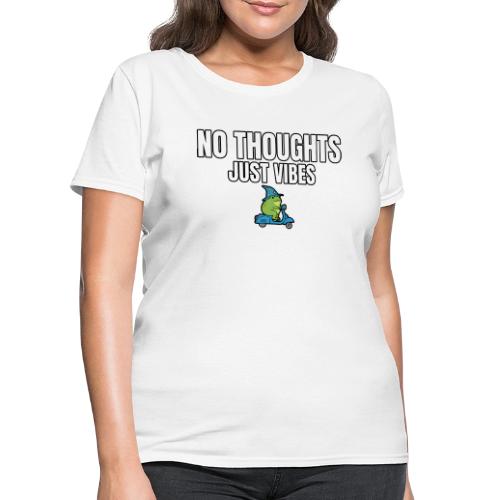 No Thoughts Just Vibes Funny Frog Shirt - Women's T-Shirt