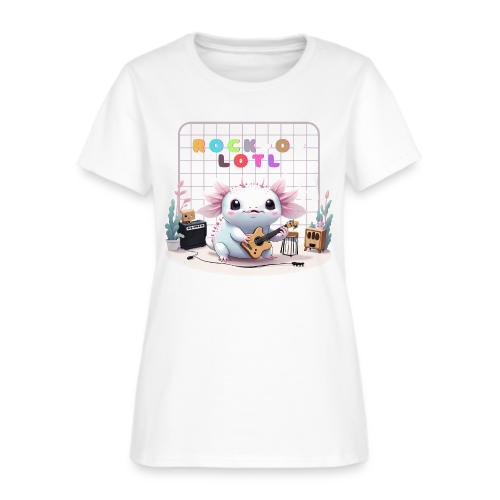Cute Axolotl Musician: Musical Amphibian Creature - Women's T-Shirt