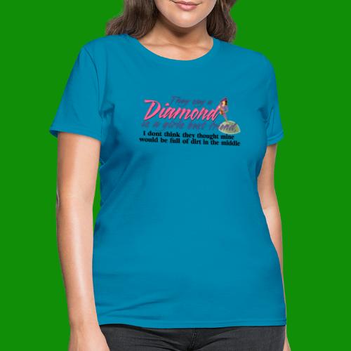 Softball Diamond is a girls Best Friend - Women's T-Shirt