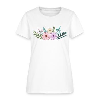 Couronne de fleurs - T-shirt Femme - blanc - Devant