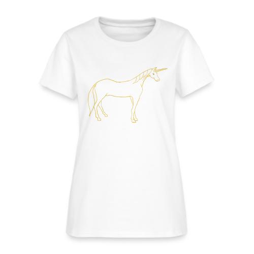 unicorn gold outline - Women's T-Shirt