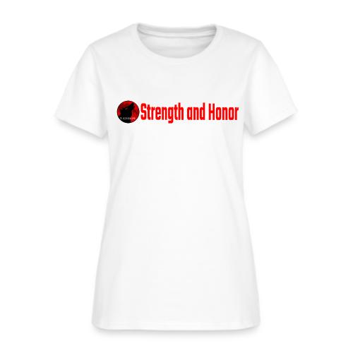 Strength and Honor - Red Letters - Women's T-Shirt