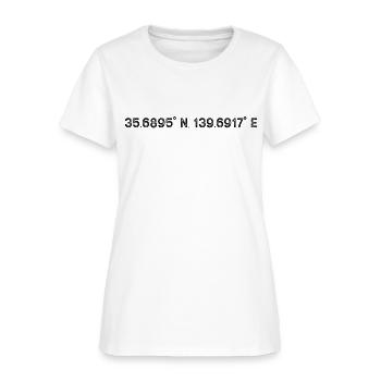 Tokyo Japan GPS Coordinates - Conversation starter - Women's T-Shirt - white - Front