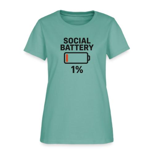 Social battery 1 percent - Women's T-Shirt