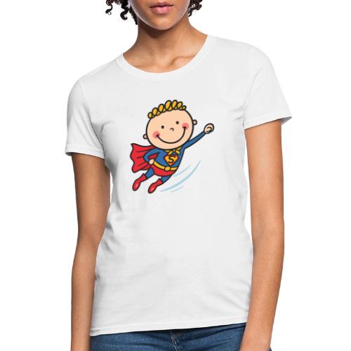 Cartoon Superhero Boy Kids Shirt - Women's T-Shirt