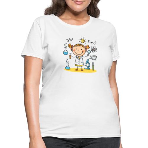 Cartoon Girl Scientist Kids Science T-Shirt - Women's T-Shirt