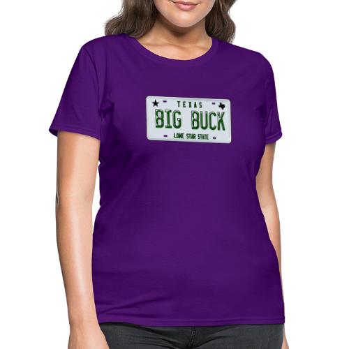 Texas LICENSE PLATE Big Buck Camo - Women's T-Shirt