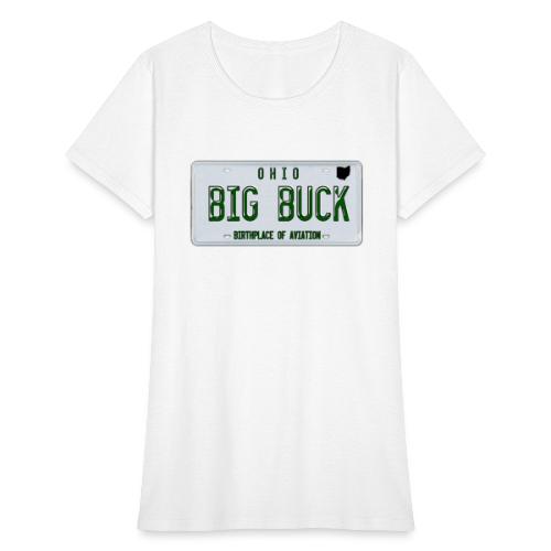 Ohio License Plate Big Buck Camo - Women's T-Shirt