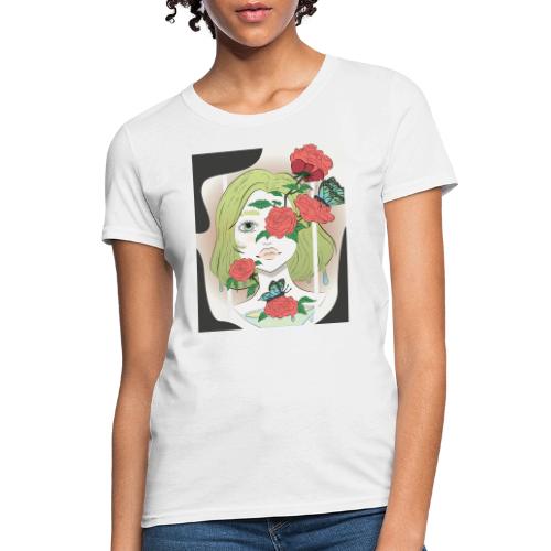 Girl with Rose Vine - Women's T-Shirt