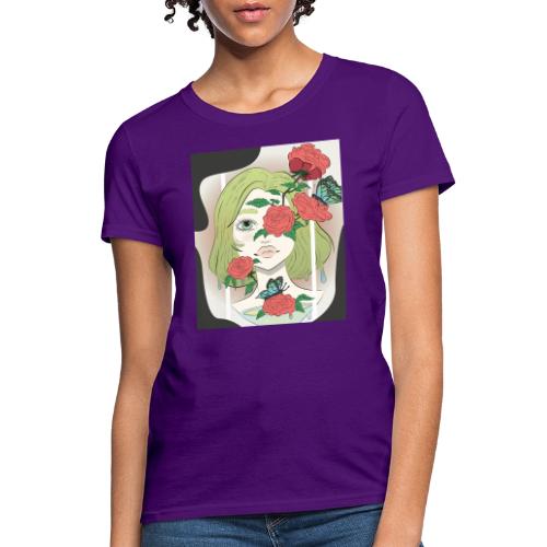 Girl with Rose Vine - Women's T-Shirt