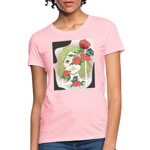 Girl with Rose Vine - Women's T-Shirt