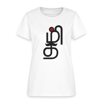 Tamil Letters Calligraphy Language Bharathi Bharat - Women's T-Shirt - white - Front