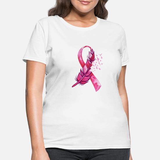 Feather Breast Cancer Awareness Pink Ribbon Women's T-Shirt
