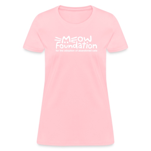 MEOW Foundation White Logo Tagline - Women's T-Shirt