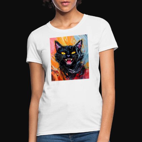 Black Cat Halloween - Women's T-Shirt