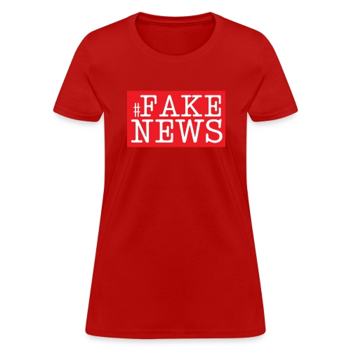 FAKE NEWS Red Box Logo - Women's T-Shirt
