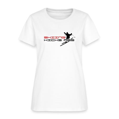 Skiing Kicks Ass - Women's T-Shirt