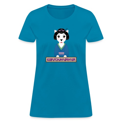 Konichihuahua Japanese / Spanish Geisha Dog Blue - Women's T-Shirt