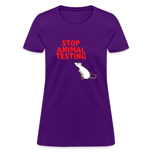 STOP ANIMAL TESTING - Defenseless Laboratory Mouse - Women's T-Shirt