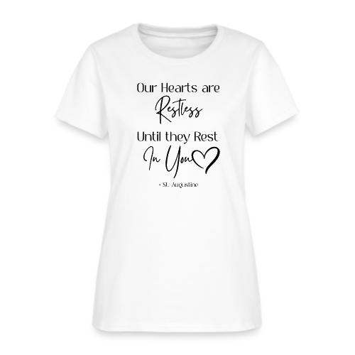 Restless Heart Saint Augustine Quote - Women's T-Shirt