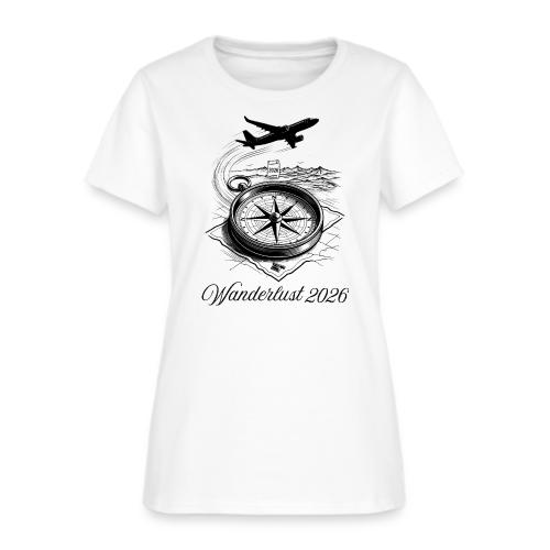 Wanderlust 2026 T-Shirt | Minimalist Travel Plane - Women's T-Shirt