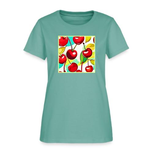 Vibrant Cherry Pattern - Women's T-Shirt