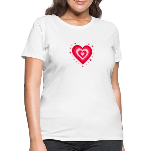 Layered Red & Pink Heart – Cute Valentine Love - Women's T-Shirt