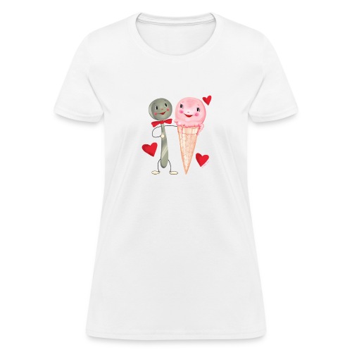 Anthropomorphic Spoon and Ice Cream - Women's T-Shirt