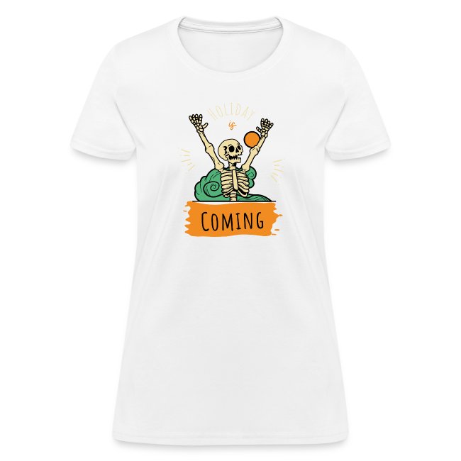 Orange Green Simple Holiday is Coming T Shirt