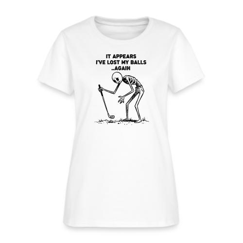 Unisex Golf Skeleton T-Shirt Funny Lost My Balls - Women's T-Shirt