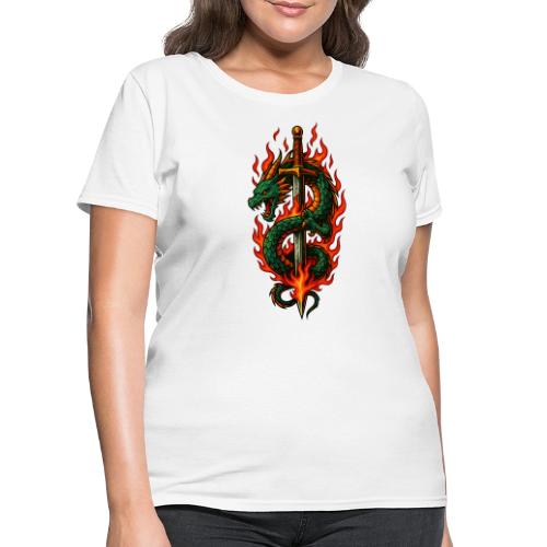 Flaming Dragon Sword Warrior Shirt - Women's T-Shirt