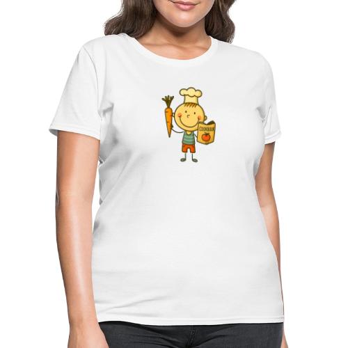 Cartoon Chef Boy Kids Cooking Shirt - Women's T-Shirt