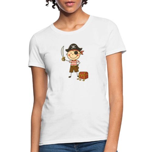 Cartoon Pirate Boy Kids Treasure T-Shirt - Women's T-Shirt