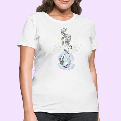 Mermaid Ocean Goddess In Shell - Fairytale Design - Women's T-Shirt