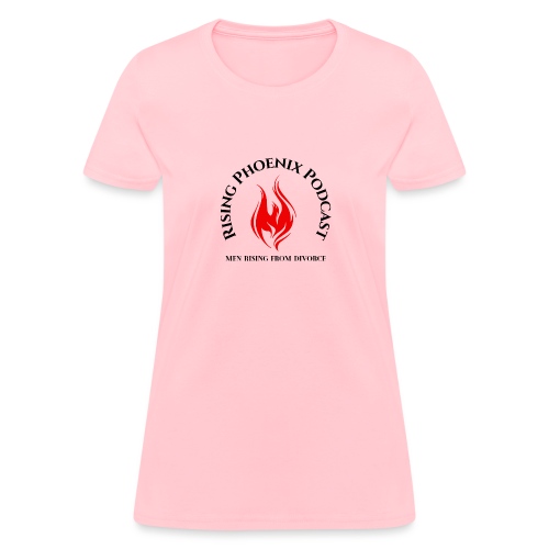 Front (Rising Phoenix-Black) _ Back (Red Phoenix) - Women's T-Shirt