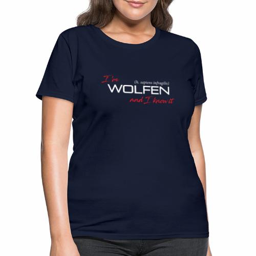 Front/Back: Wolfen Atitude on Dark - Adapt or Die - Women's T-Shirt