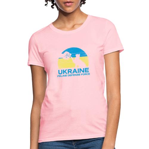 Retro Ukraine Feline Defense Force - Women's T-Shirt