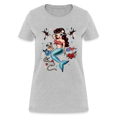 Tattoo Flash Pinup Mermaid - Women's T-Shirt