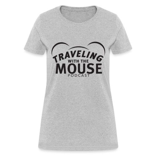 TravelingWithTheMouse logo transparent blk LG Crop - Women's T-Shirt