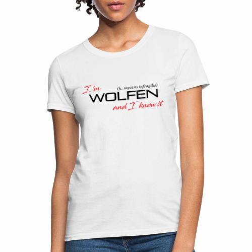 Front/Back: Wolfen Attitude on Light- Adapt or Die - Women's T-Shirt
