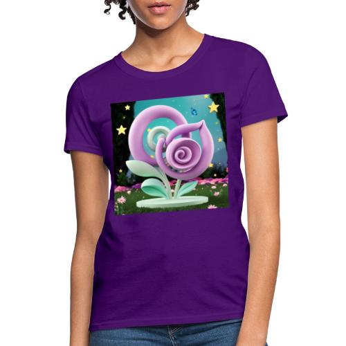 Lila Bloom | Double Floral Eco-Inspired Art - Women's T-Shirt