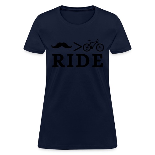 Mustache Ride beats Bicycle Ride - Women's T-Shirt