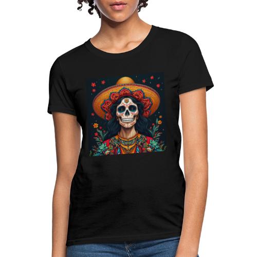 Charra Skull Art | Traditional Mexican Design - Women's T-Shirt