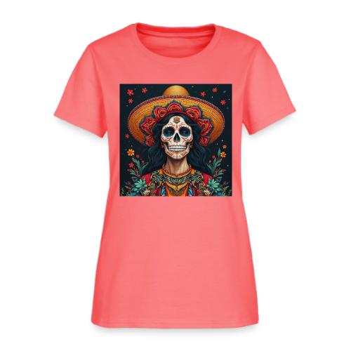 Charra Skull Art | Traditional Mexican Design - Women's T-Shirt