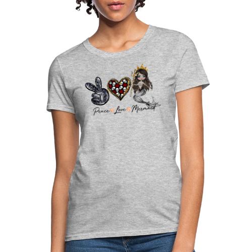 Peace, Love, & Mermaid - Women's T-Shirt