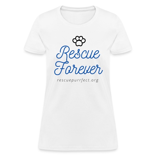 Rescue Purrfect Cursive Paw Print - Women's T-Shirt