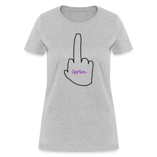 Poorly Drawn Middle Finger w/ Clarken Logo - Women's T-Shirt