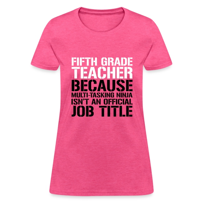 Fifth Grade Ninja Teacher Funny Teacher T-shirts