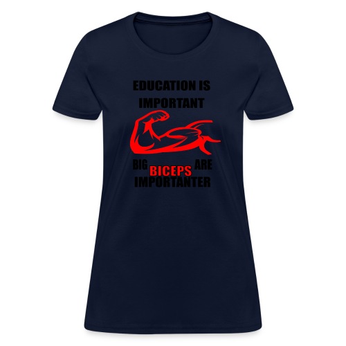 Education is important ,big biceps are importanter - Women's T-Shirt